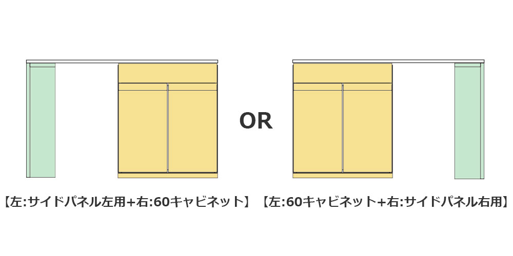 設置するスペースに合わせて組立位置をお選び頂けます。