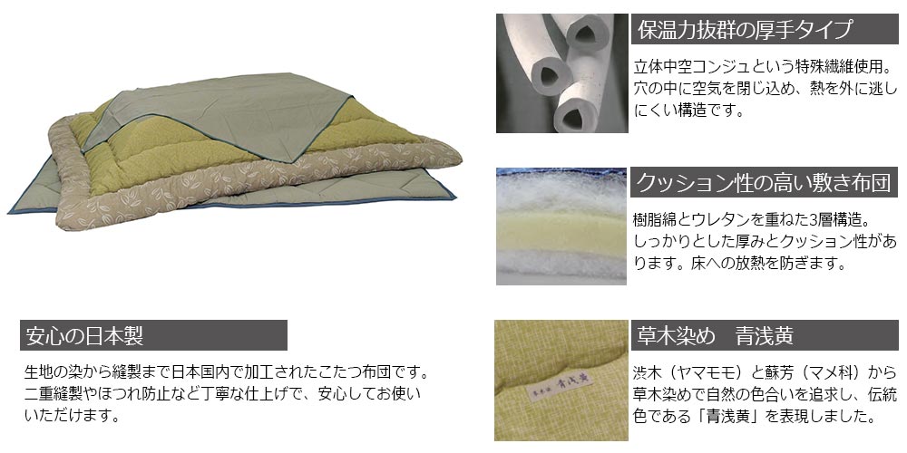 こたつ布団セット「KF-181」草木染めの機能説明