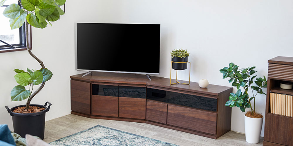 ウォールナット色テレビボードタイプのイメージ画像です。