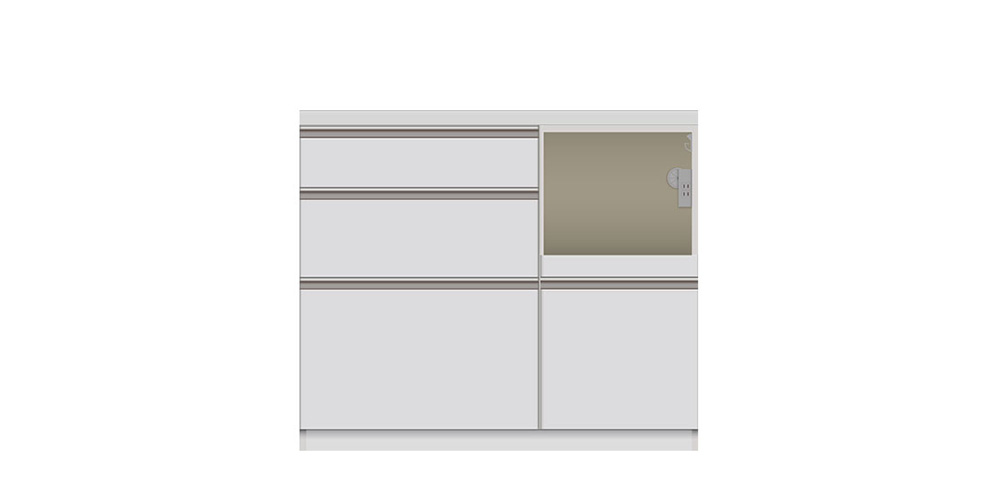 キッチンカウンター「KJ」レギュラーカウンター 家電収納向かって右