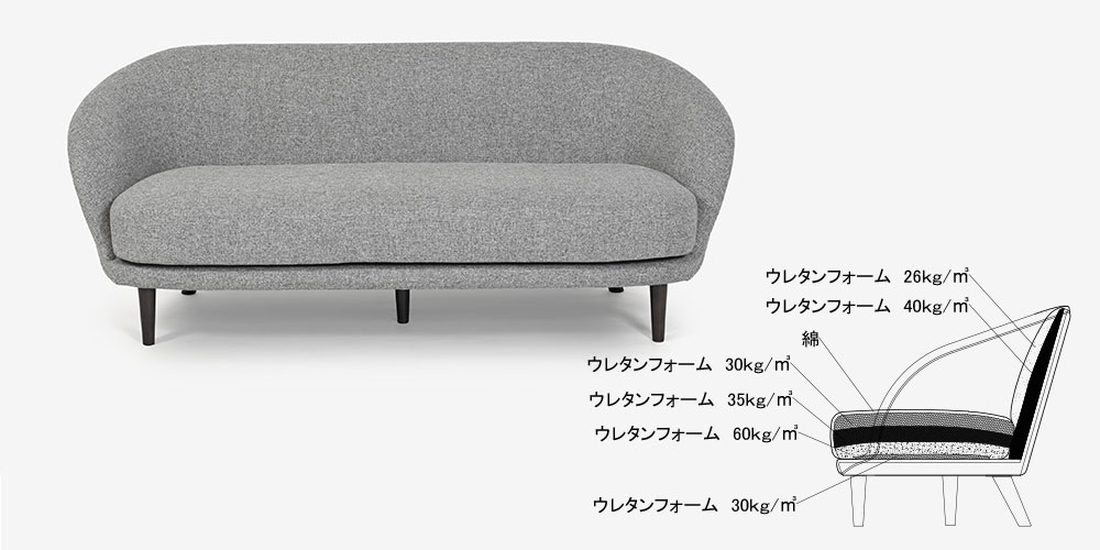「OP15 オプティオ15」クッション2個付きの全体画像