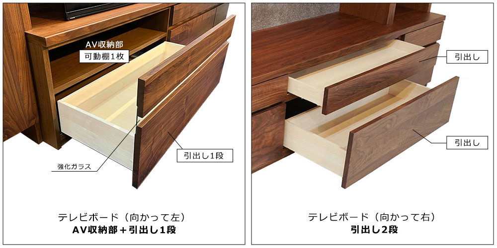 テレビボード「ピエドラ」AV収納＋引出し
