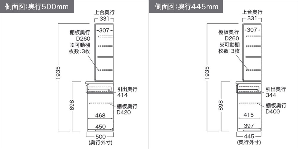 サイズ詳細【側面図】
