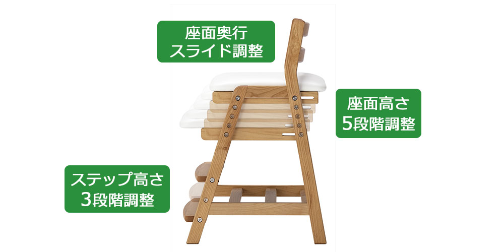 成長に合わせて調節可能