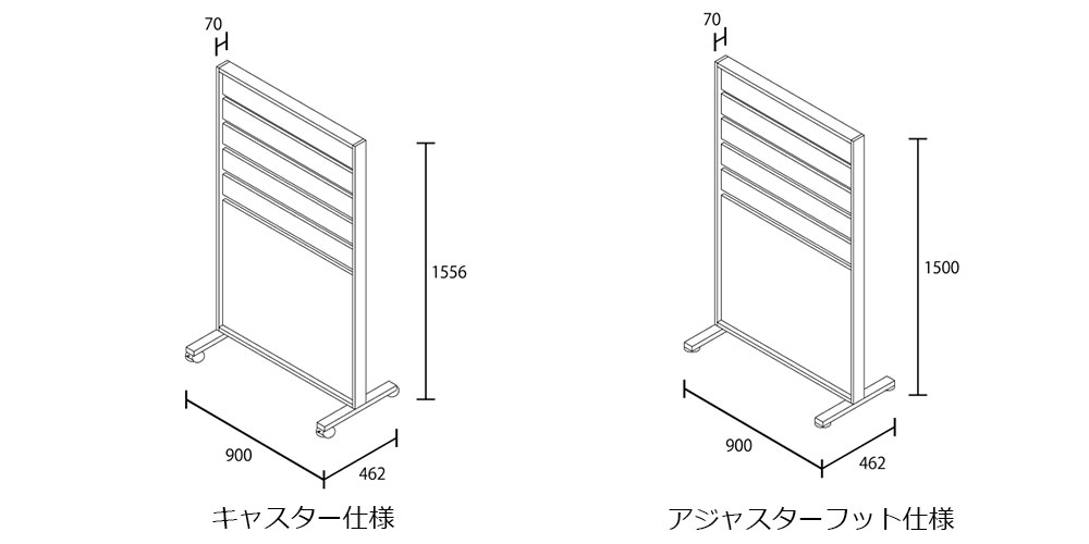 ルーバータイプのサイズ