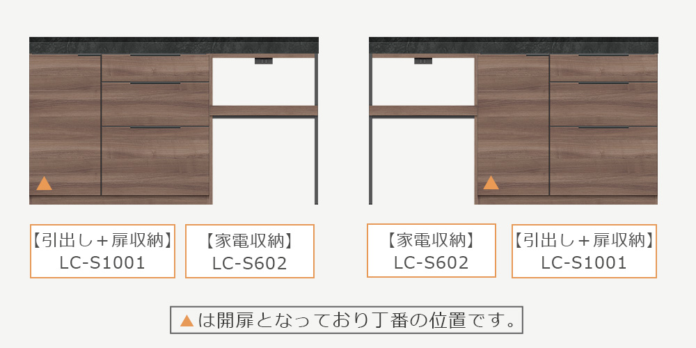 設置スペースに合わせて組立て位置が選べる
