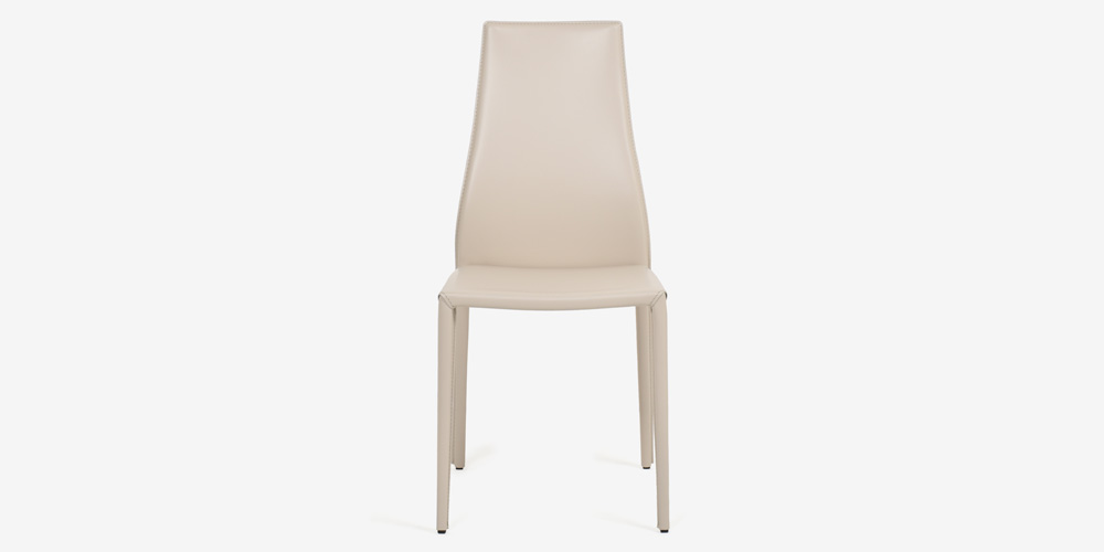 Calligaris(カリガリス)ダイニングチェア「Aida CS1484」革ベージュ色 正面画像