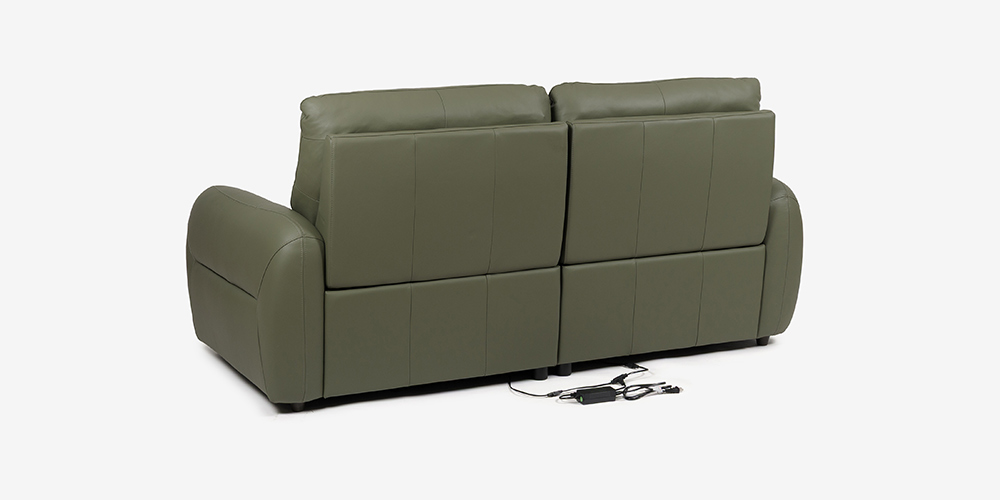 【背面画像(1)】電動リクライニングソファ「L/S Motion 81（エルエスモーション81）」革#H-697E セージグリーン色