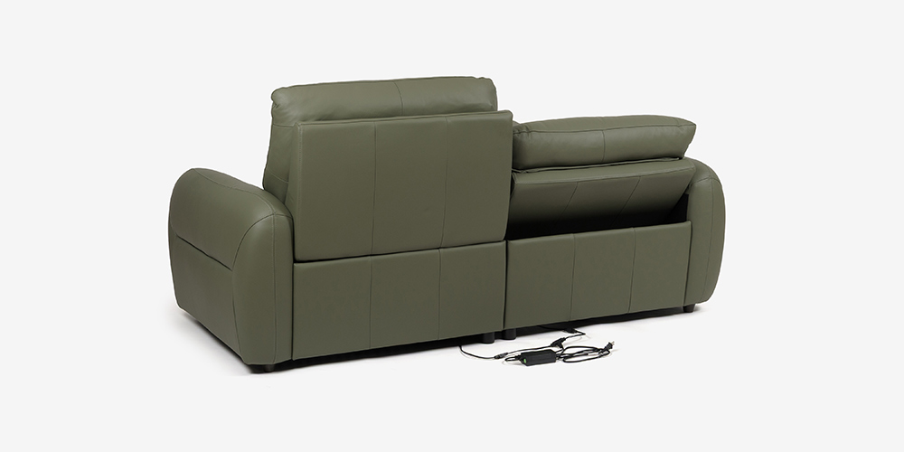 【背面画像(2)】電動リクライニングソファ「L/S Motion 81(エルエスモーション81)」革#H-697E セージグリーン色