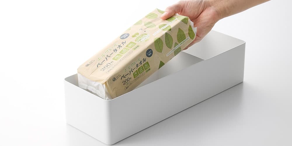 ペーパータオルはもちろん、箱ティッシュやソフトパックにも対応。