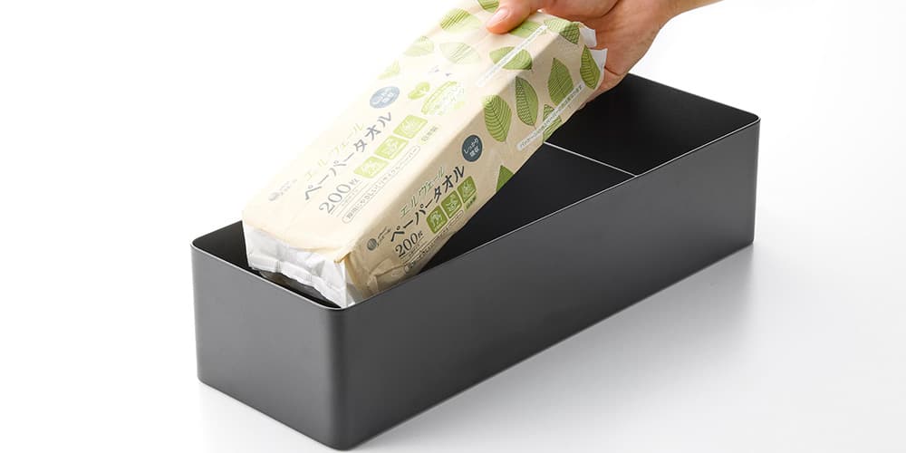 ペーパータオルはもちろん、箱ティッシュやソフトパックにも対応。