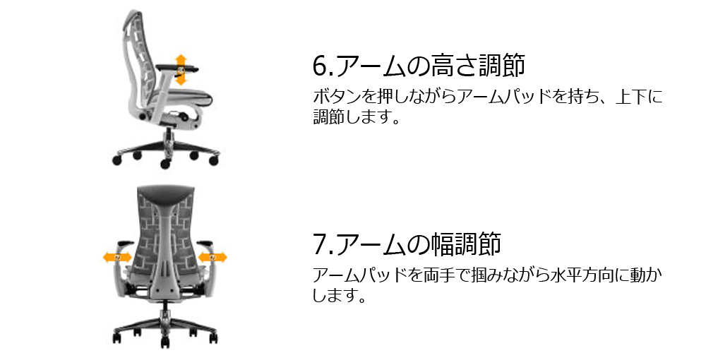 エンボディチェアの機能説明その3